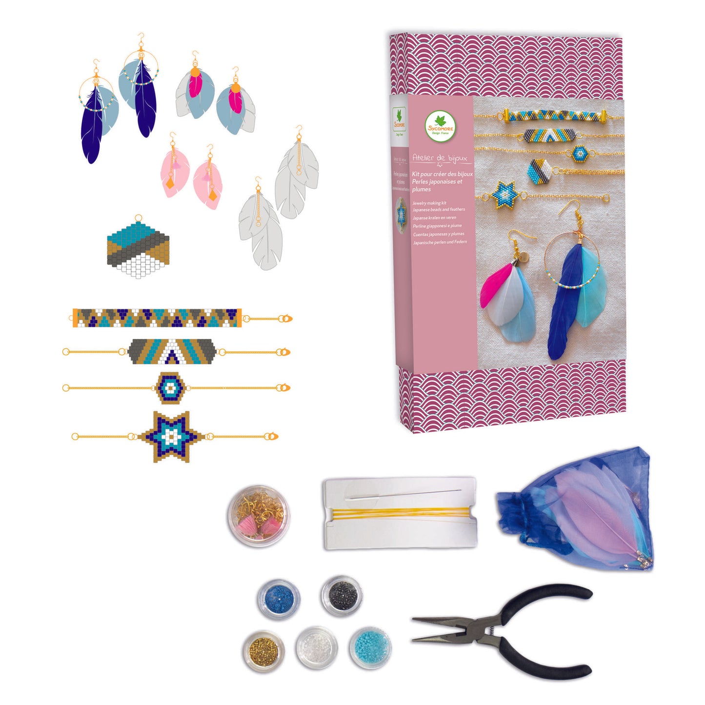 juwelen maken japanese beads jewelry and feather earrings