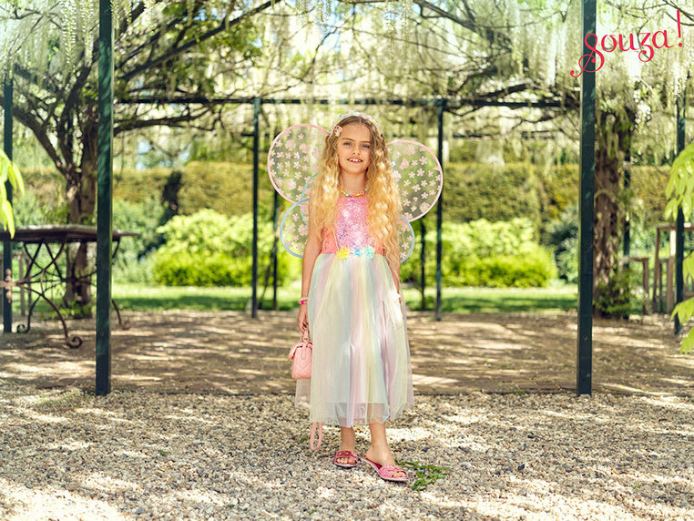 verkleedset Flora jurk + vleugels