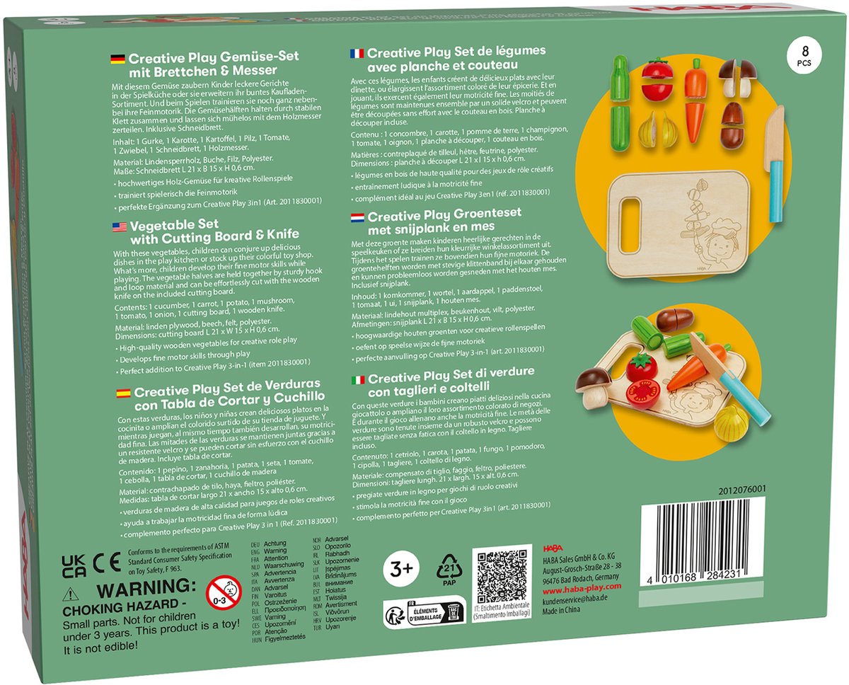 groenteset met snijplank creative play HABA