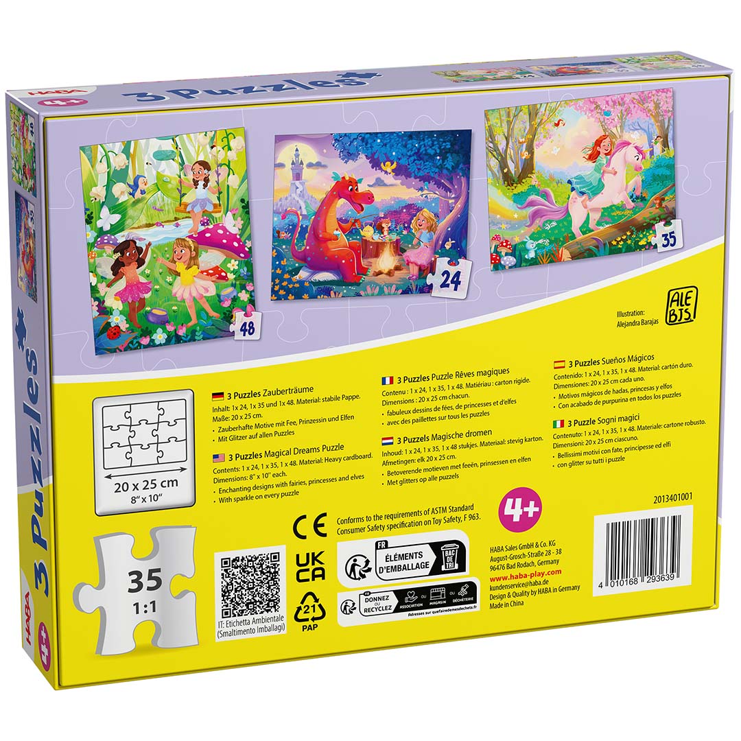 set van 3 puzzels magische dromen 24pc-35pc-48pc HABA