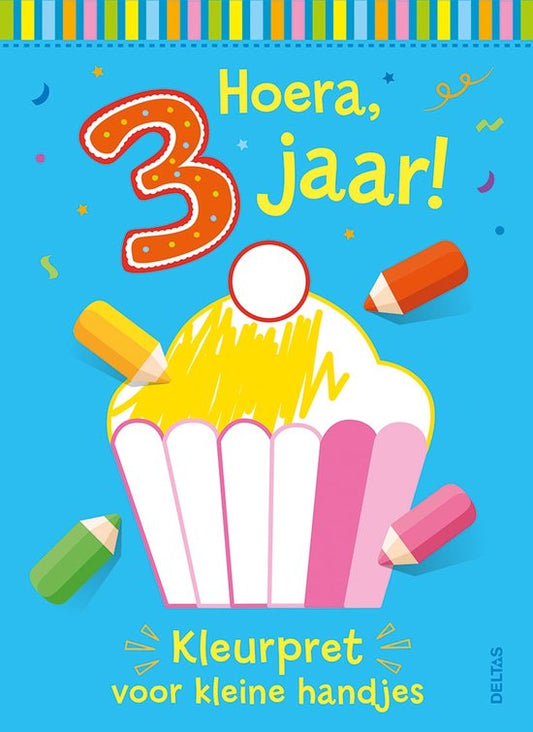 kleurboek - hoera, 3 jaar !