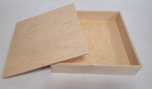 houten speelbak met deksel - 25X25X5 - boîte à jeu en bois à couvercle