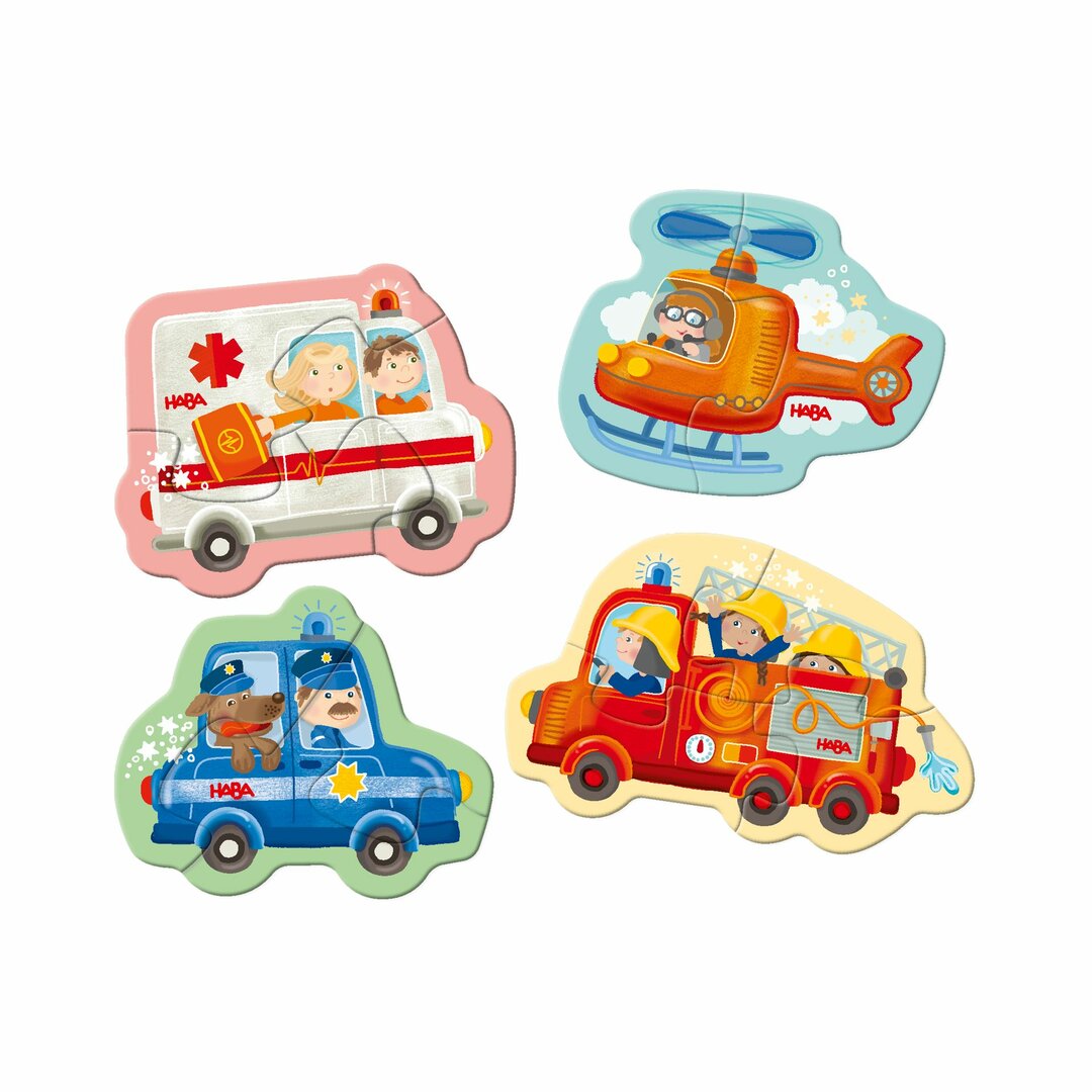 coffret de 4 premiers puzzles véhicules de secours neuf HABA
