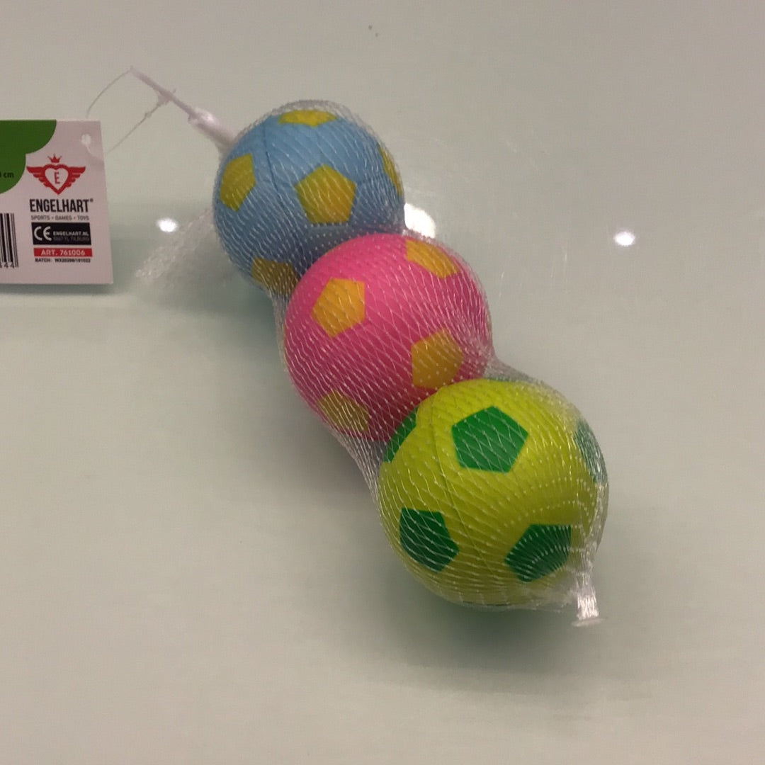 3 mini ballons de football en mousse imprimé