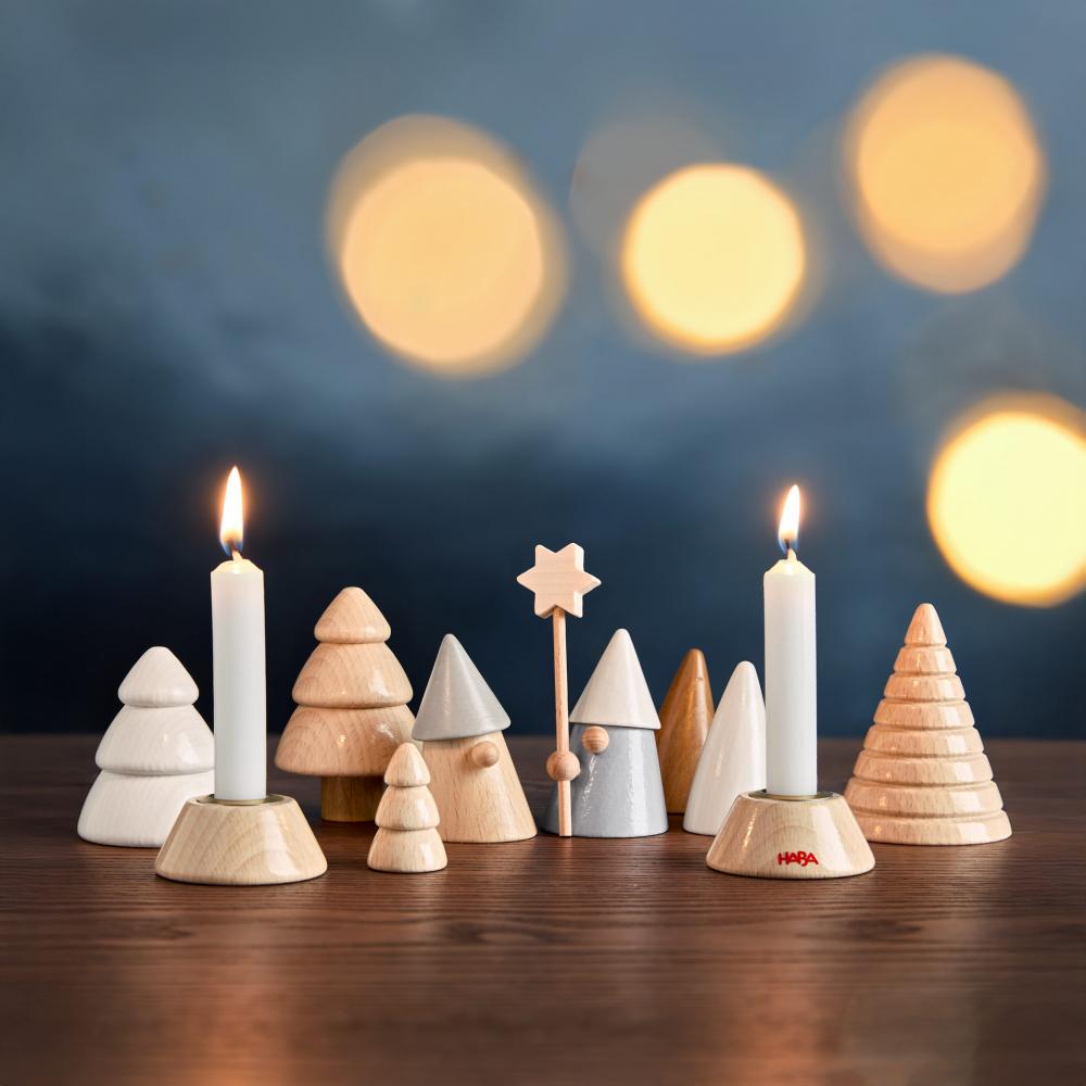 kerst kaarsenhouders kaarsenbos in hout - HABA