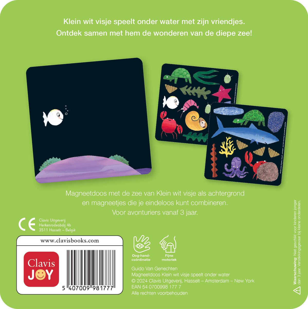 klein wit visje magneet doos NED