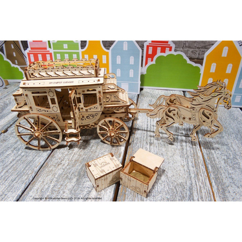 maquette de carrosse en bois à assembler en 3D