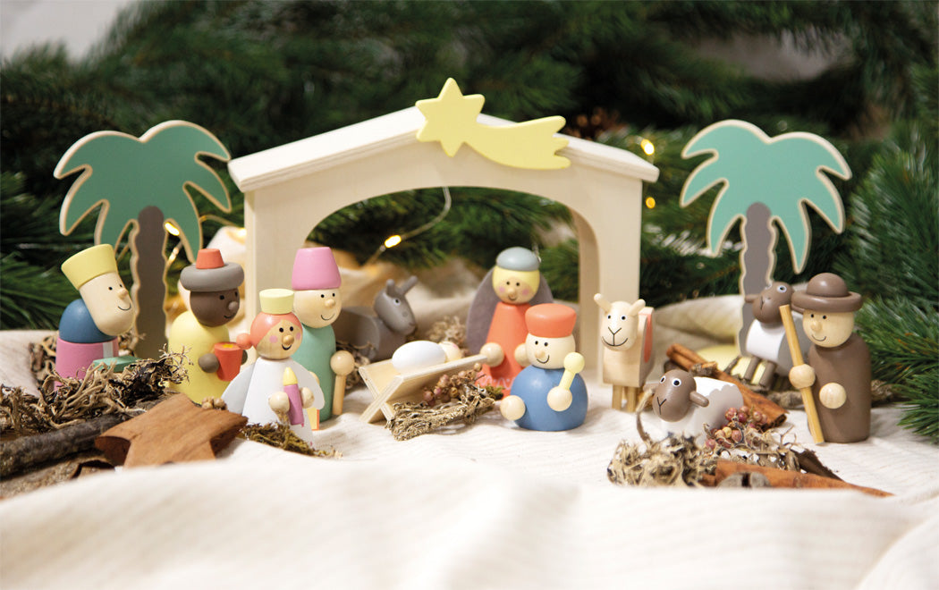 houten kerststal compleet