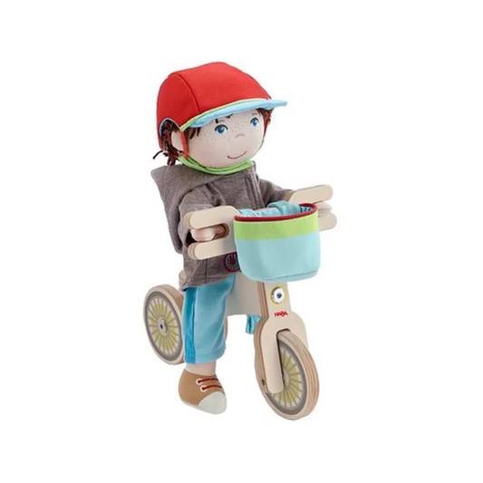 pop in stof Lian met fiets HABA