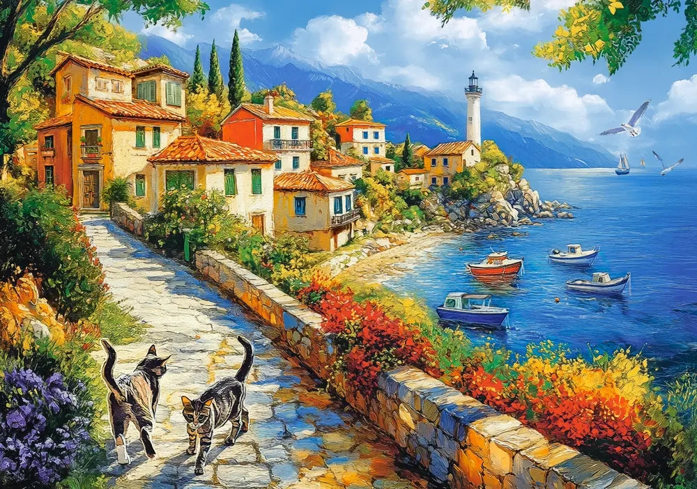 Puzzle white lighthouse bay 500pc