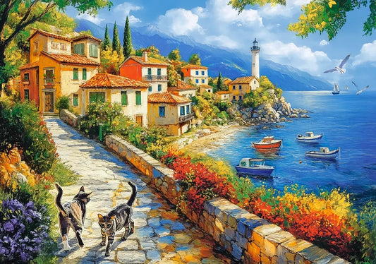 Puzzle white lighthouse bay 500pc