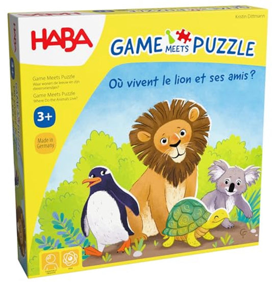game meets puzzle -ou vivent le lion et ses amis ? HABA FRA