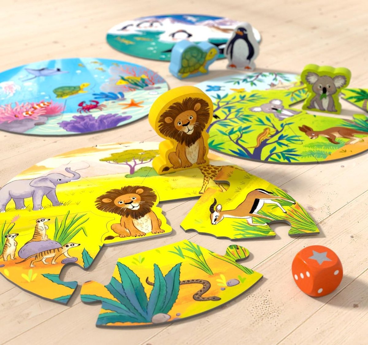 game meets puzzle -ou vivent le lion et ses amis ? HABA FRA