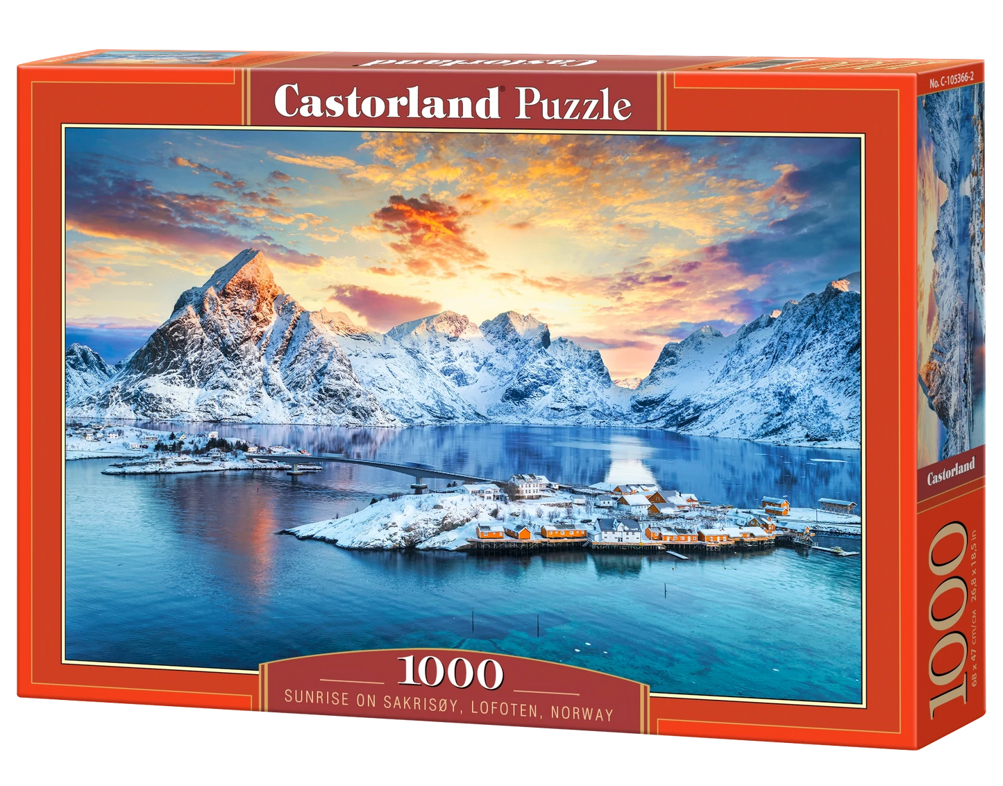 Puzzel sunrise on sakrisoy, lofoten norway 1000pc