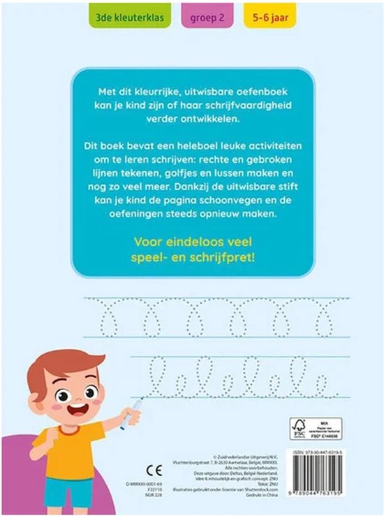 oefenpret met uitwisbare stift - eerste schrijfoefeningen 5-6 jaar NED