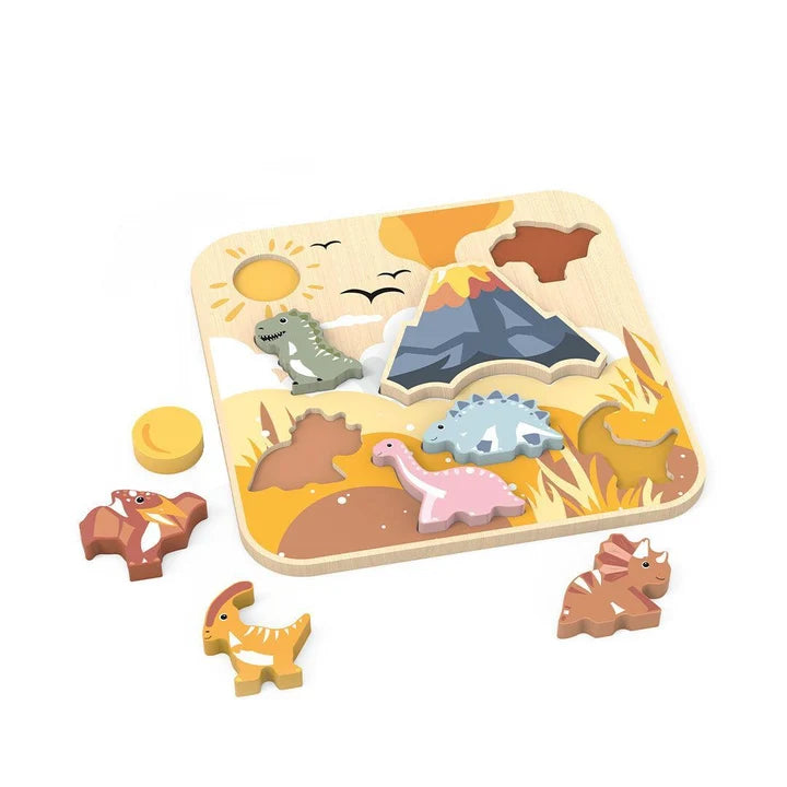 houten inleg puzzel dinosaurussen - speedy monkey