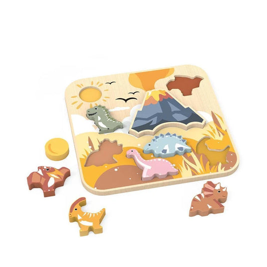 houten inleg puzzel dinosaurussen - speedy monkey