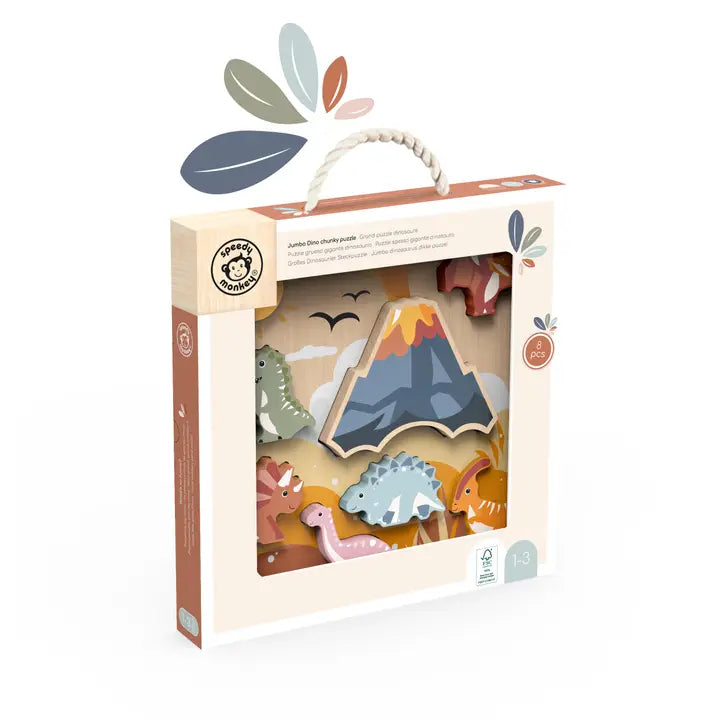houten inleg puzzel dinosaurussen - speedy monkey