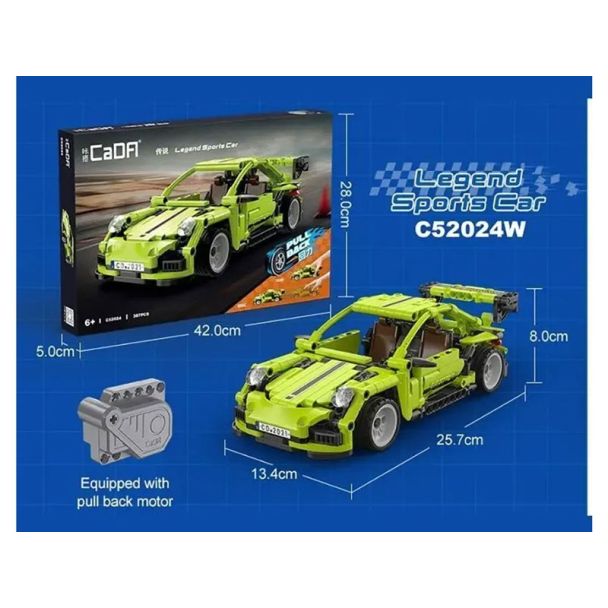 bouwpakket racewagen lime offroad pullback CADA