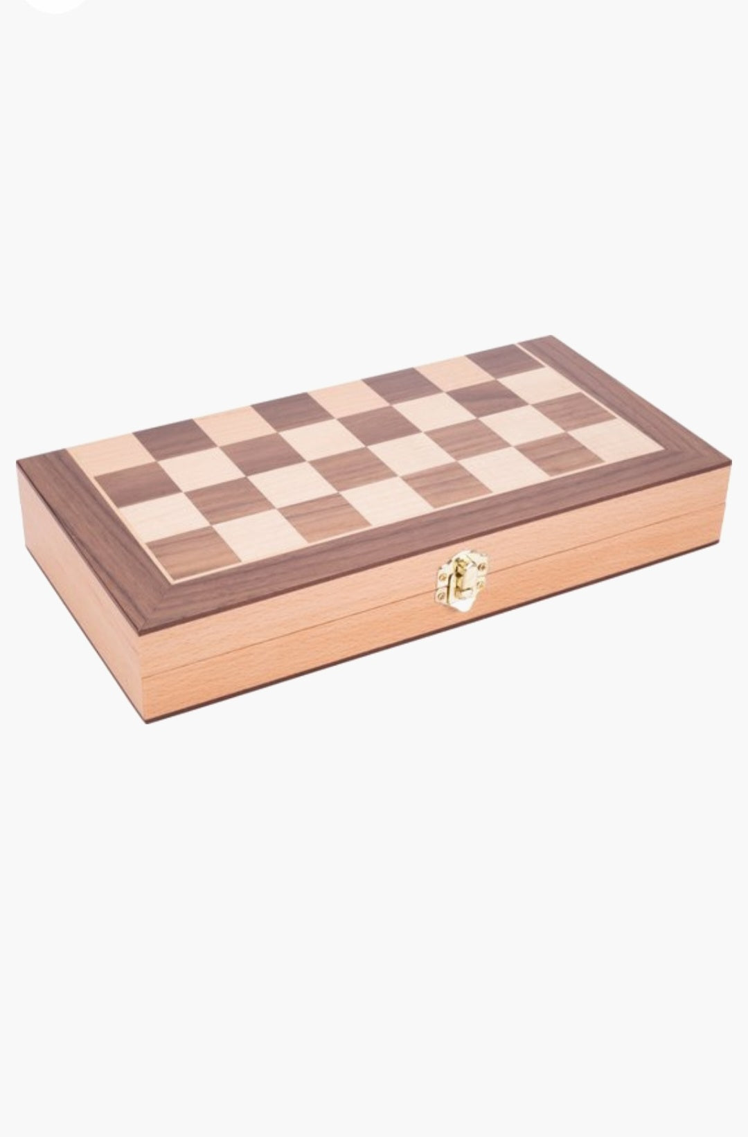 Schaakspel opklapbaar beukenhout met walnoot fineer 30x30