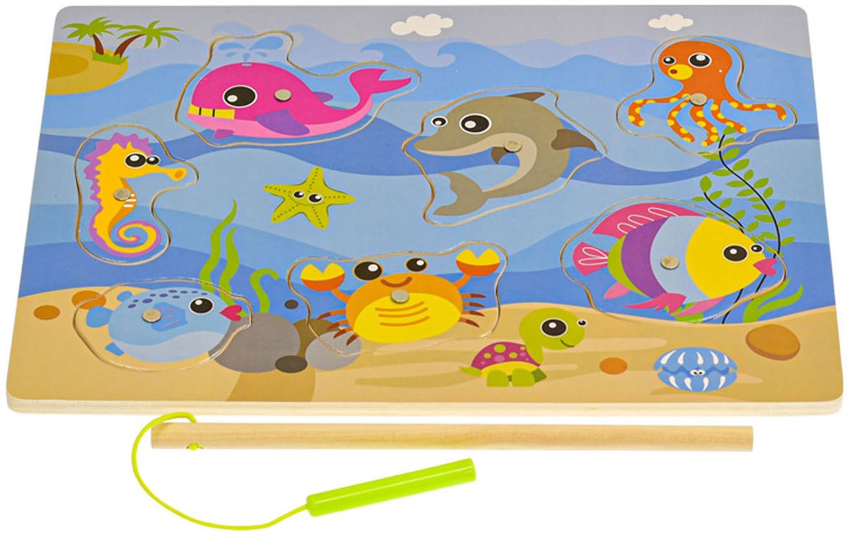 Jeu de pêche avec aimants en puzzle