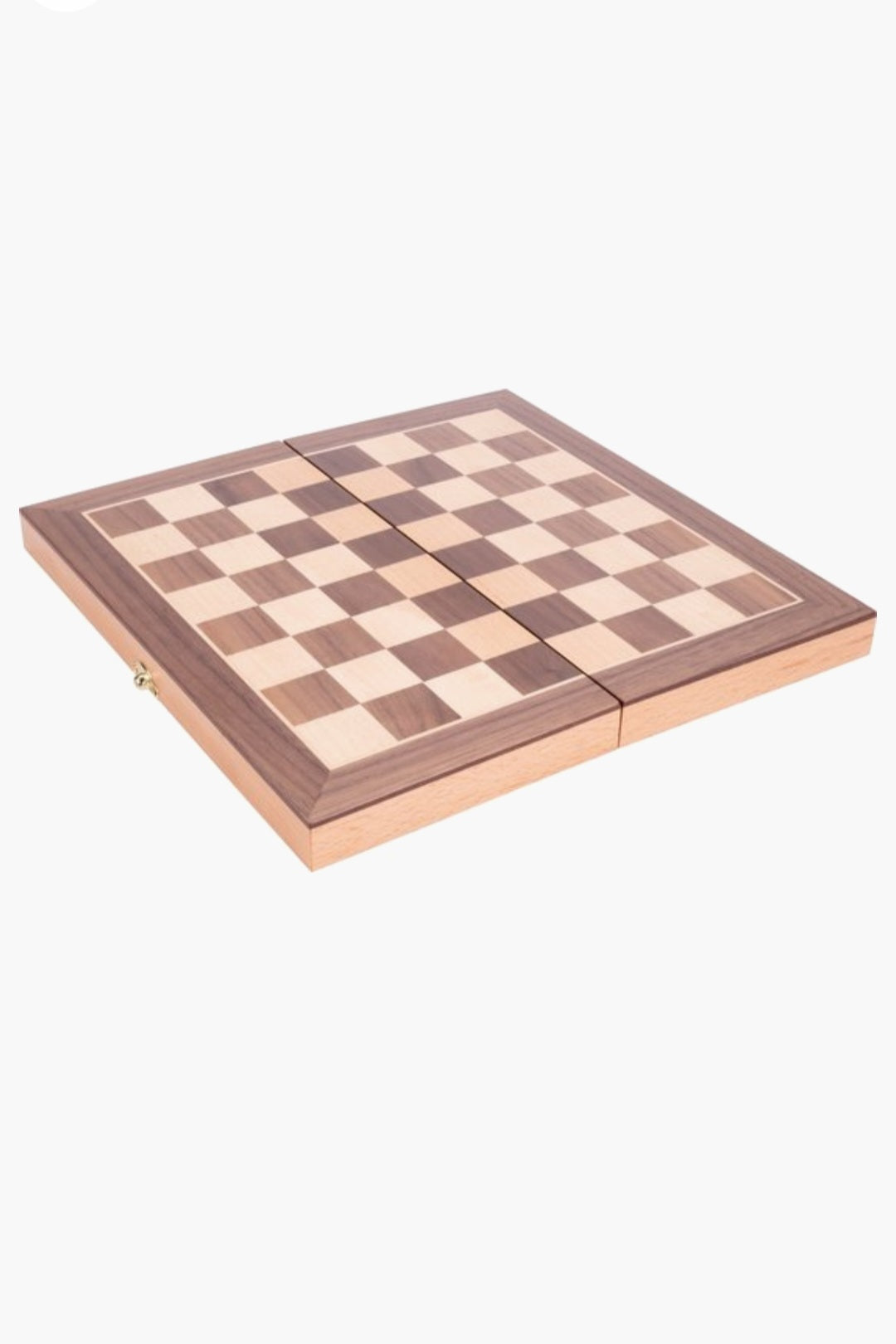 Schaakspel opklapbaar beukenhout met walnoot fineer 30x30
