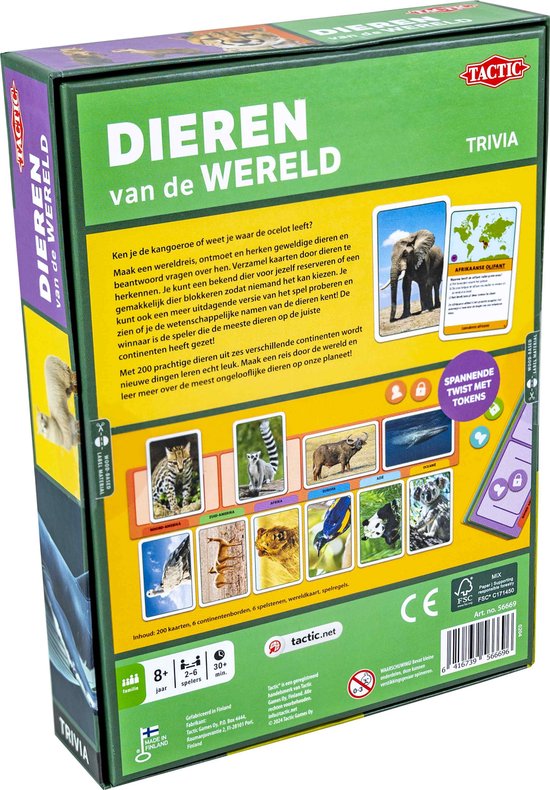 Kaartspel Dieren van de wereld NED