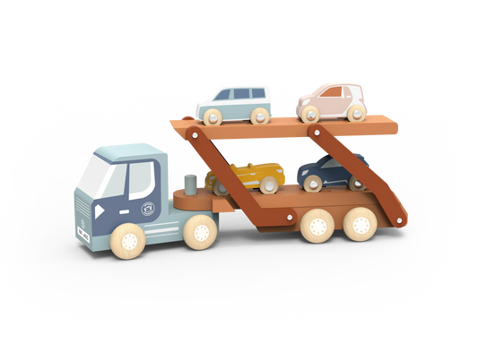 camion en bois avec voitures modèle européen - speedy monkey