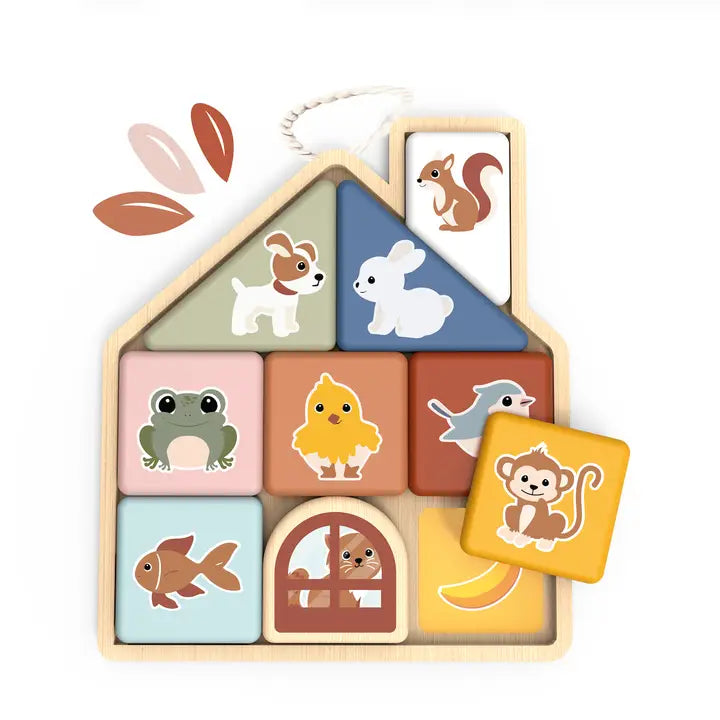 puzzle magnétique maison avec petits animaux - speedy monkey