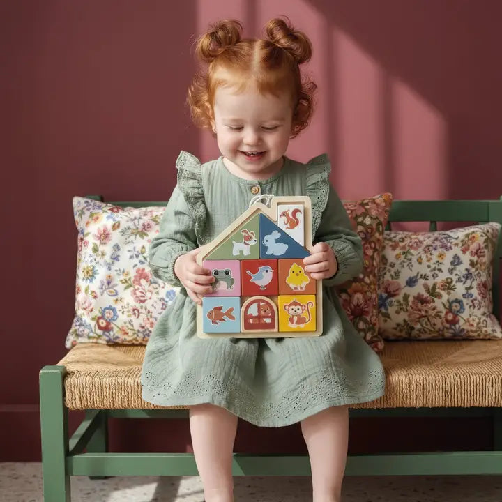 puzzle magnétique maison avec petits animaux - speedy monkey