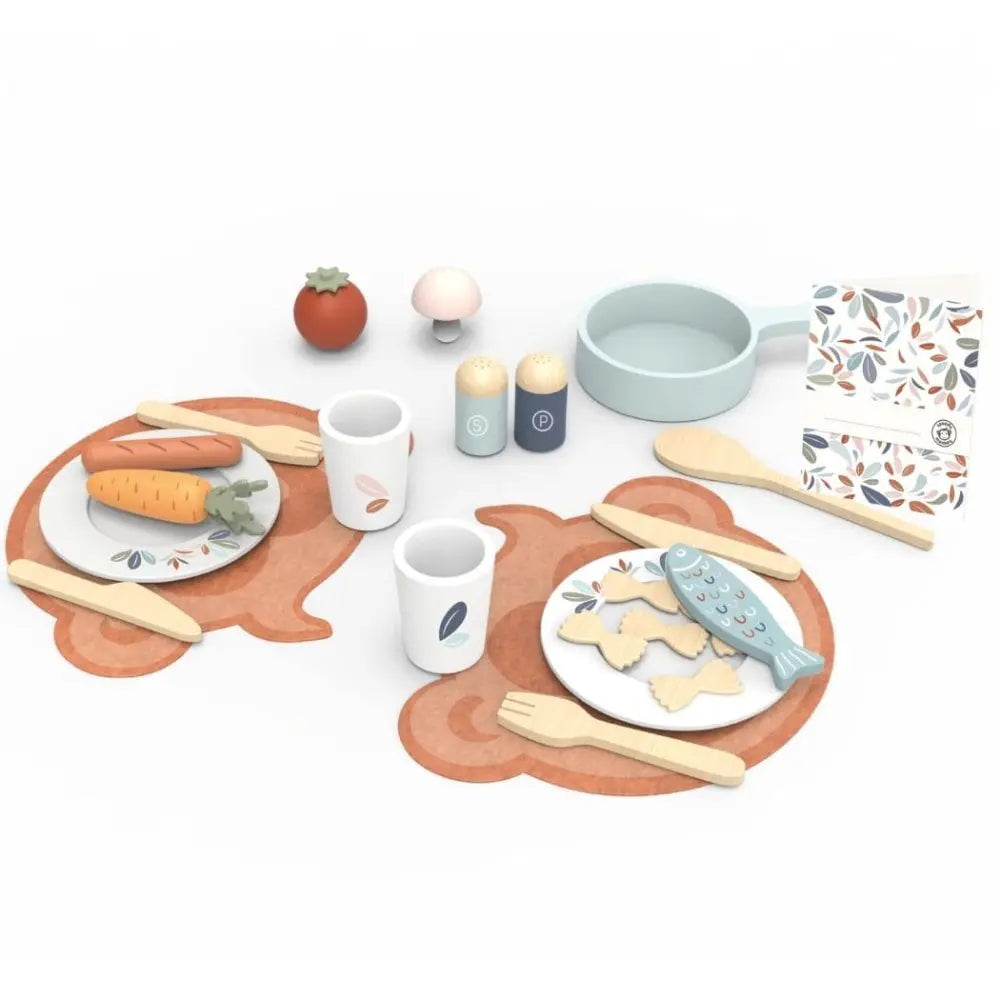 eetservies hout 19pc SPEEDY MONKEY