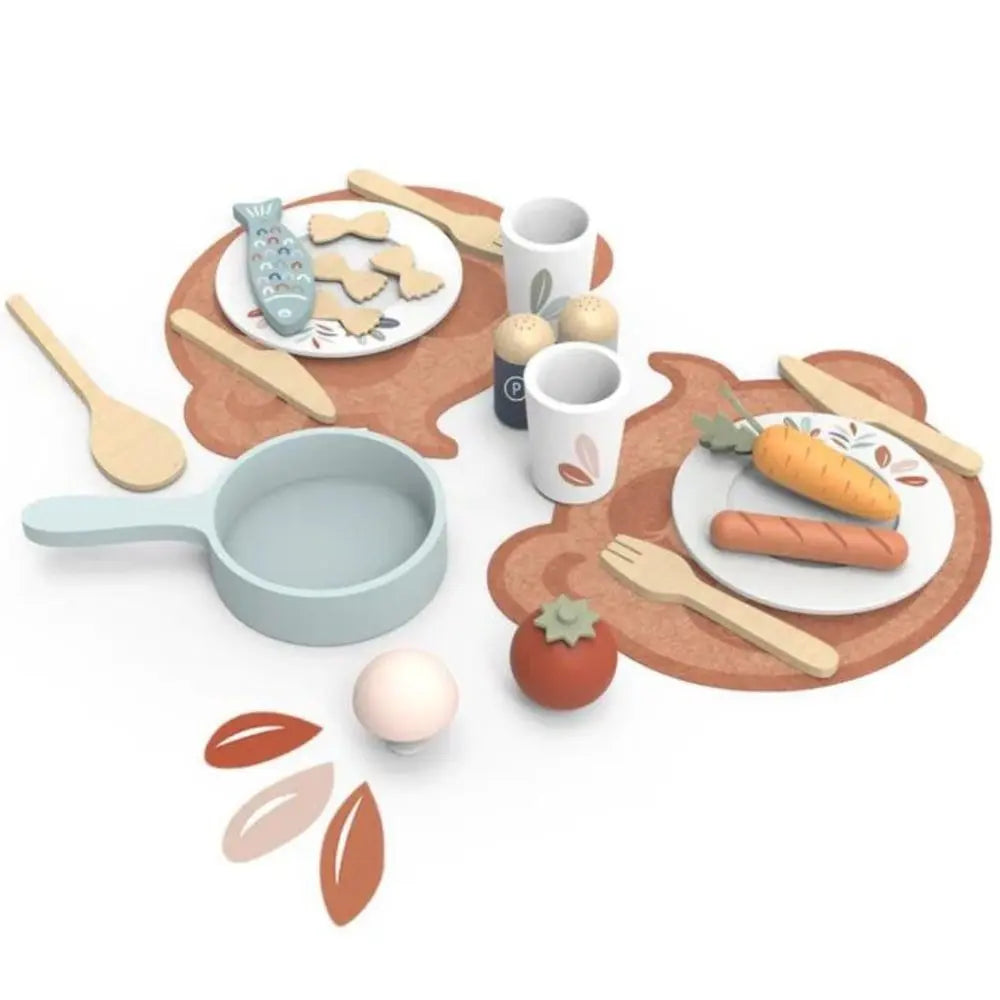 eetservies hout 19pc SPEEDY MONKEY