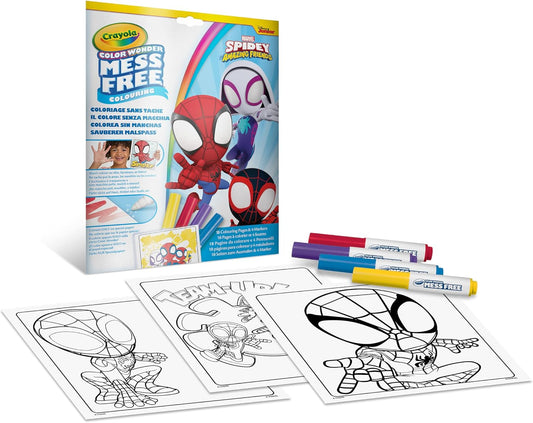 spidey set kleurboek met stiften colorwonder CRAYOLA