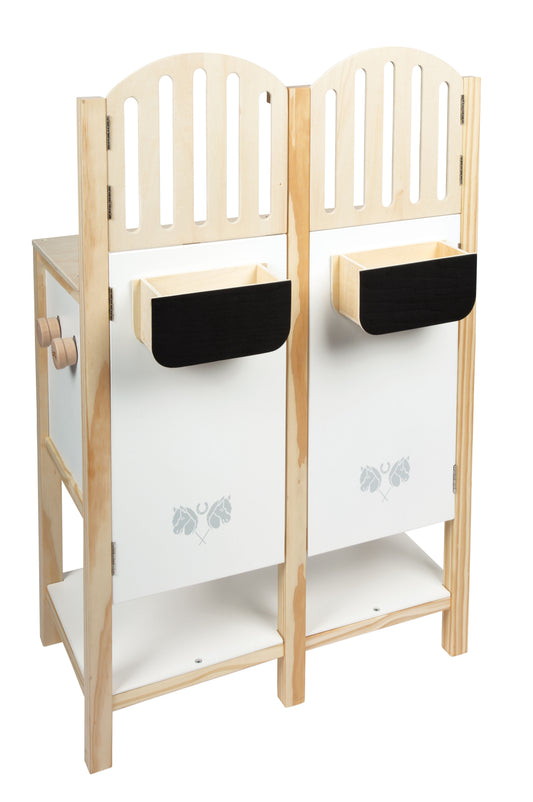 houten stal voor 2 stokpaarden