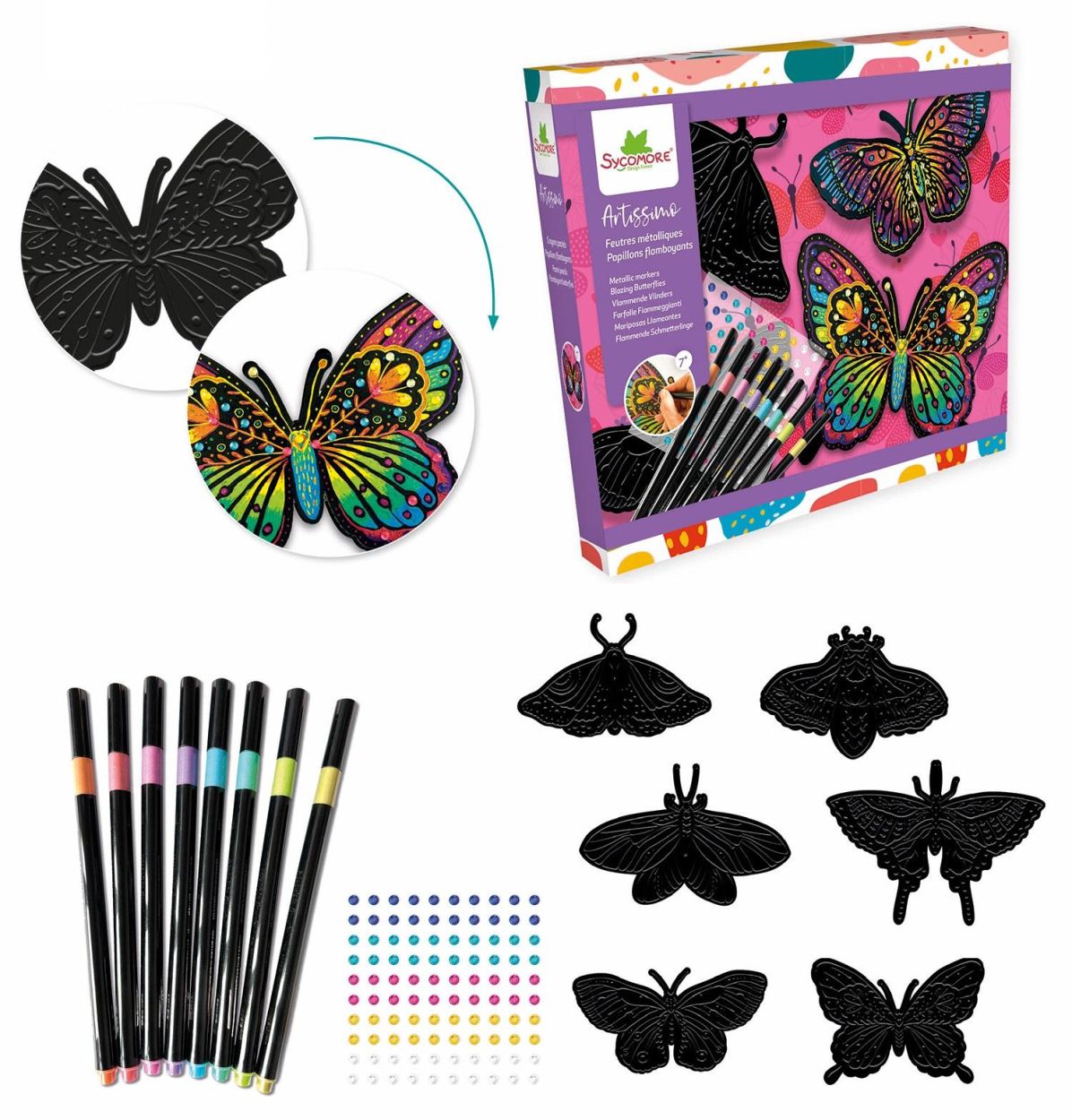 artissimo - crayons de couleur L - papillons flamboyants
