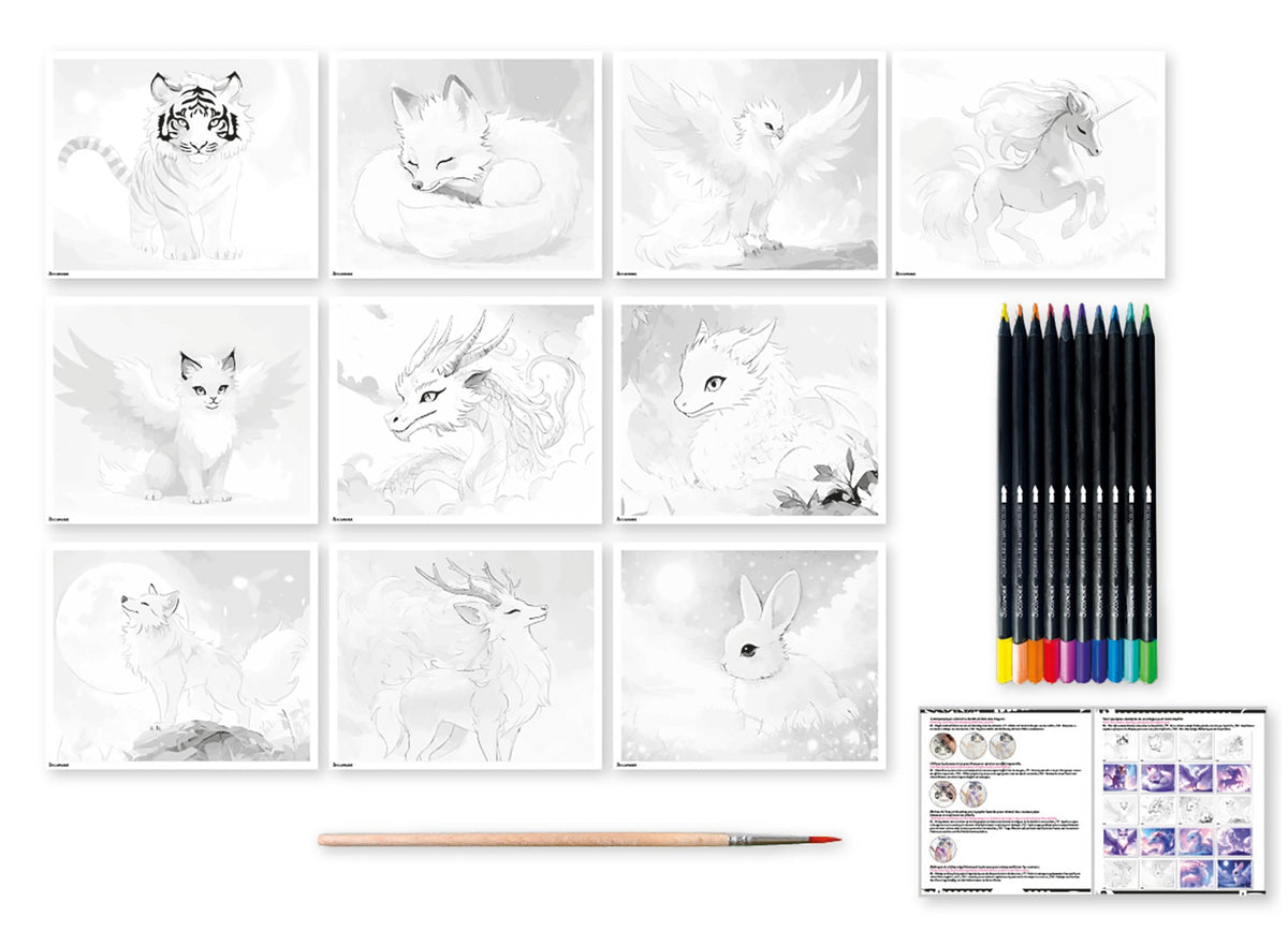 Manga créatures mythiques - Mise en page et marqueurs