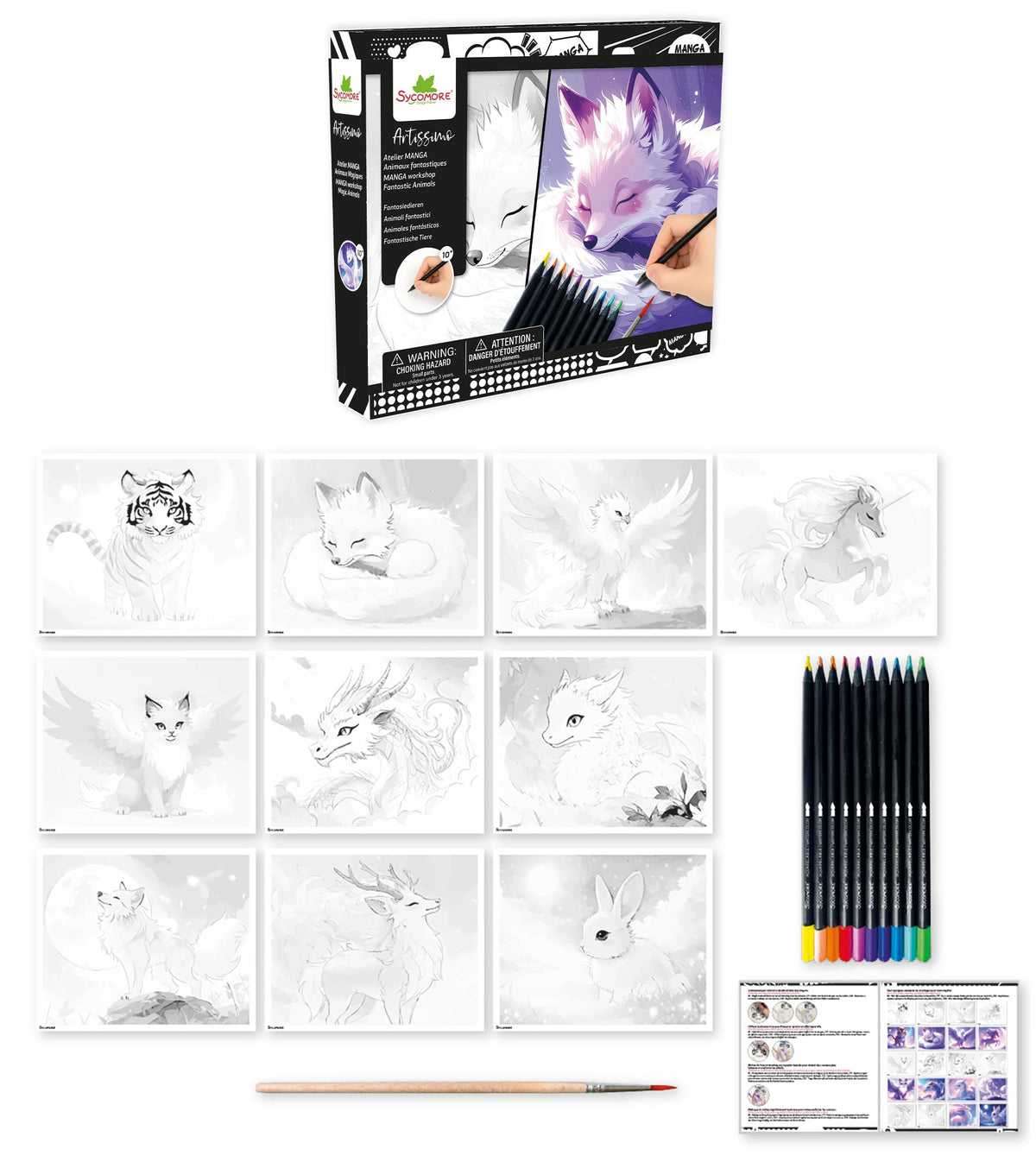 Manga créatures mythiques - Mise en page et marqueurs