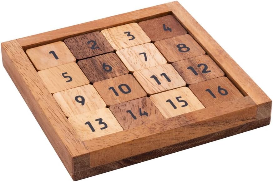 houten 2-in1 slide fifteen-sudoku puzzel