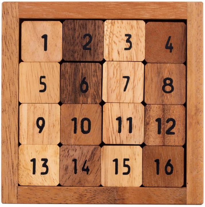 houten 2-in1 slide fifteen-sudoku puzzel