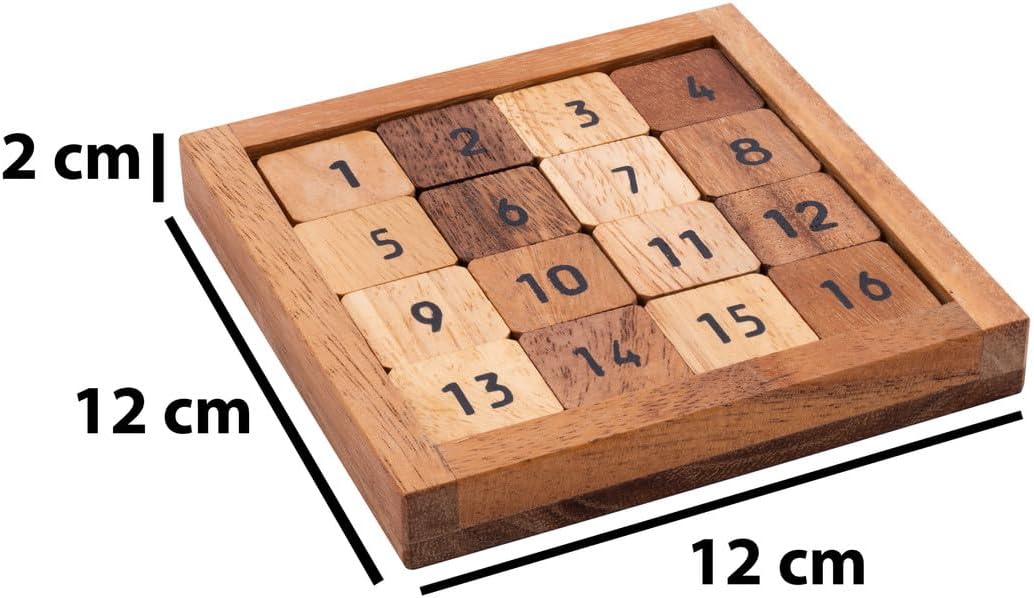 houten 2-in1 slide fifteen-sudoku puzzel