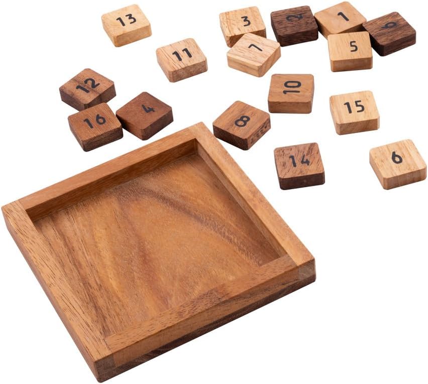 houten 2-in1 slide fifteen-sudoku puzzel