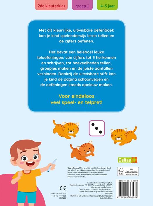 oefenpret met uitwisbare stift - allereerste teloefeningen 4-5 jaar NED