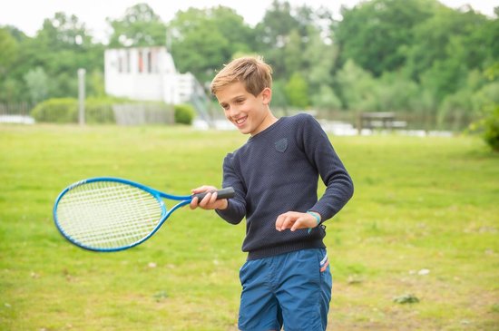 raquette de tennis aluminium bleue 23"