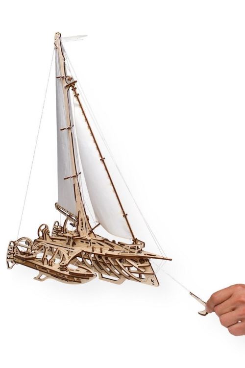 houten 3D puzzel modelbouw Trimaran  Merihobus