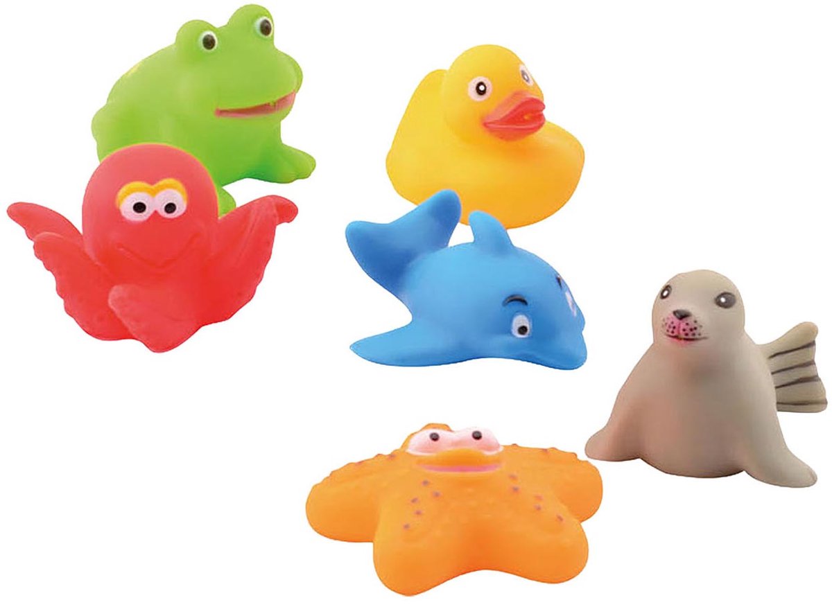 6 badspeeltjes in opbergnetje
