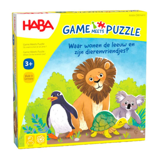 game meets puzzle - waar wonen leeuw en zijn vriendjes ? HABA NED