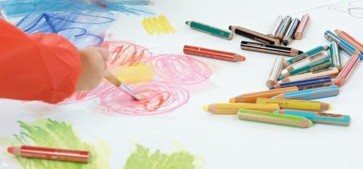 10 dikke kleurpotloden STABILO woody multitalent 3 in 1 met slijper