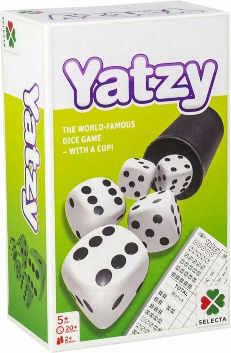 yatzy dobbelspel met beker en boekje