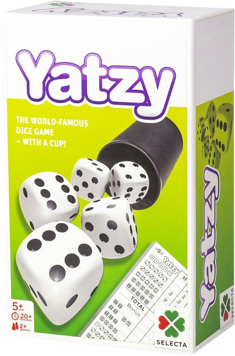 yatzy dobbelspel met beker en boekje