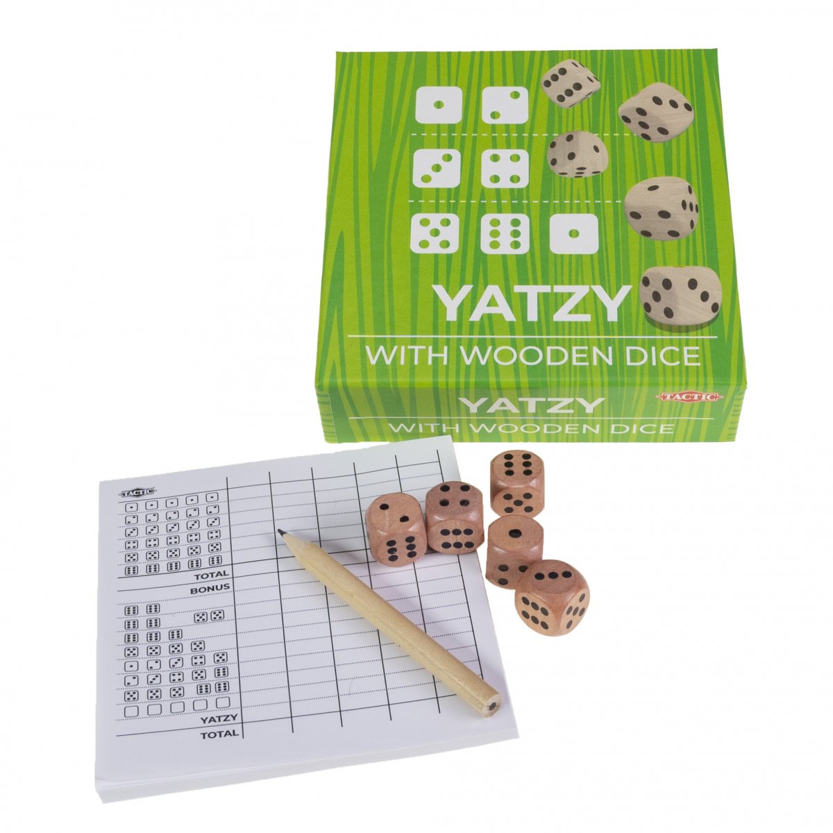 Yatzy avec dés en bois et livret